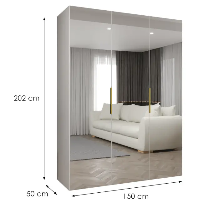 Skriňa Marbella III 150 biela/zlatá,2