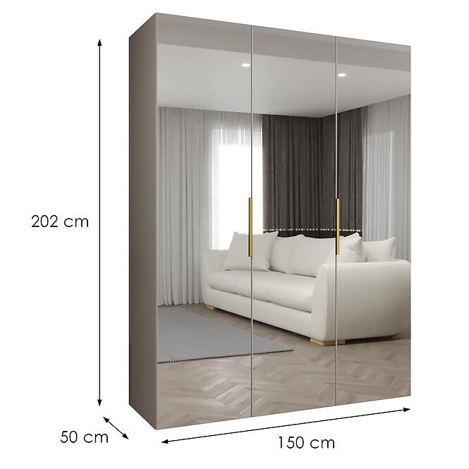 Skriňa Marbella III 150 kašmír/zlatá,2