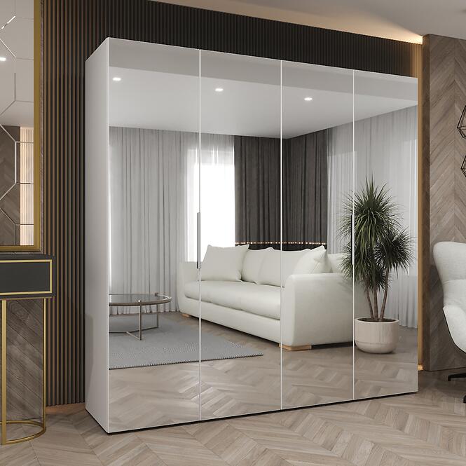 Skriňa Marbella III 200 biela/strieborný