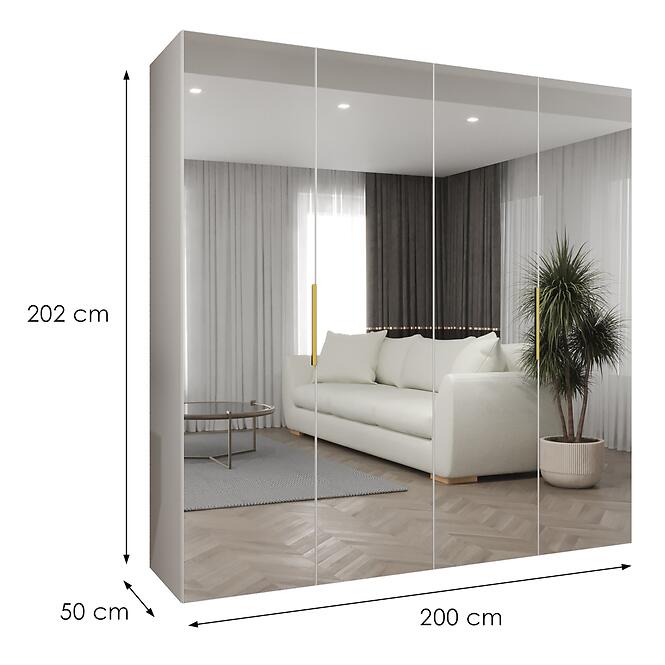 Skriňa Marbella III 200 biela/zlatá