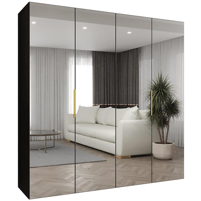 Skriňa Marbella III 200 čierna/zlatá