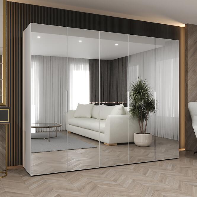 Skriňa Marbella III 250 biela/strieborný