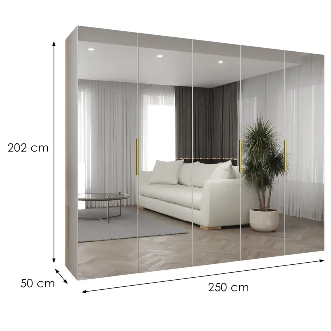 Skriňa Marbella III 250 biela/zlatá