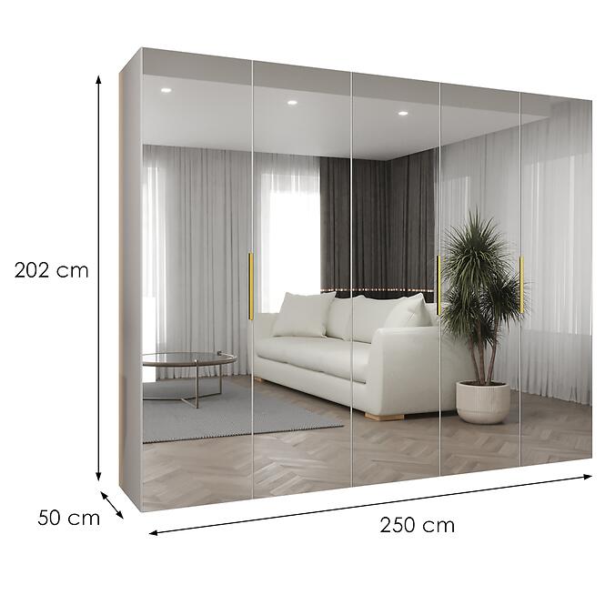 Skriňa Marbella III 250 biela/zlatá