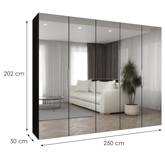 Skriňa Marbella III 250 čierna/kašmír,2