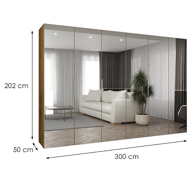 Skriňa Marbella III 300 artisan strieborný