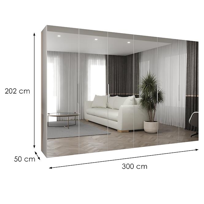 Skriňa Marbella III 300 biela/kašmír