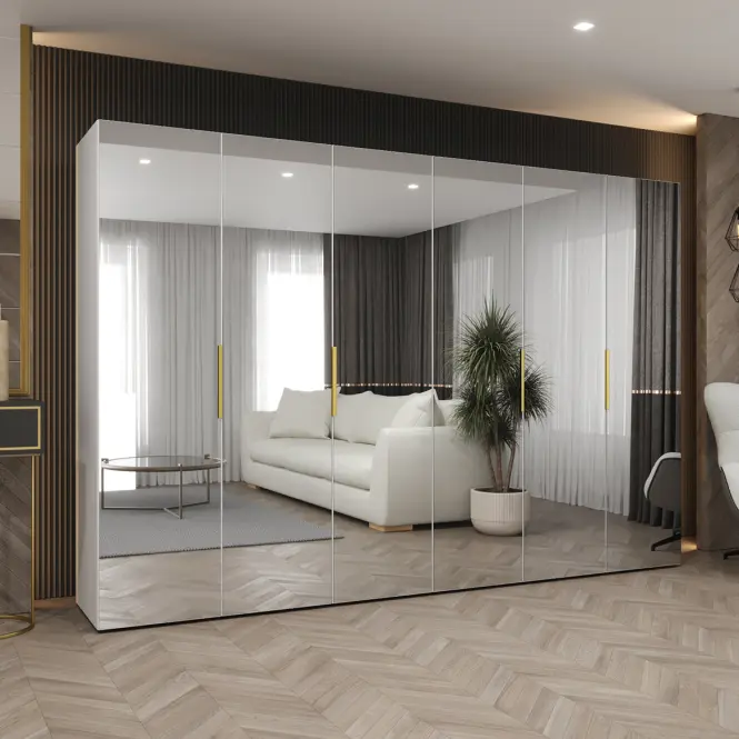 Skriňa Marbella III 300 biela/zlatá