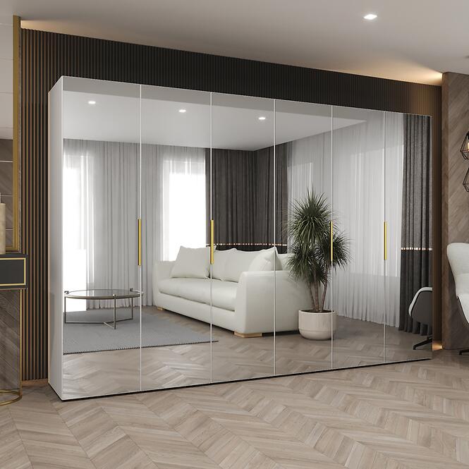 Skriňa Marbella III 300 biela/zlatá,5