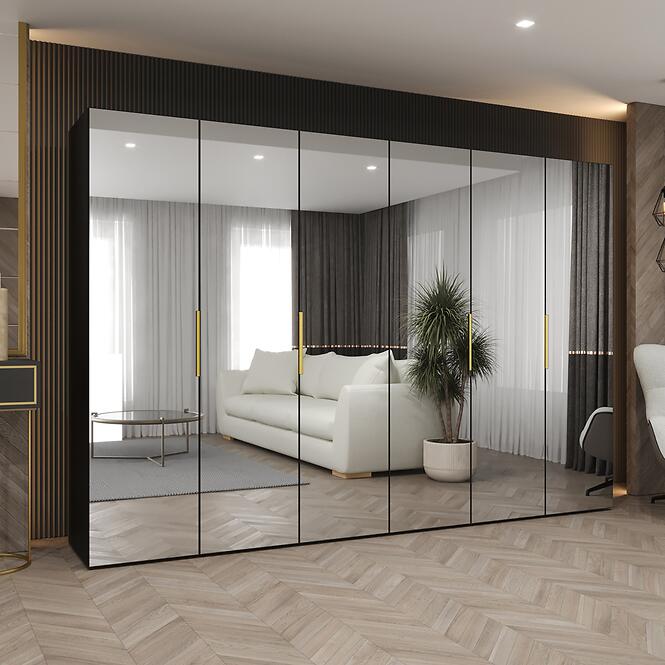 Skriňa Marbella III 300 čierna/zlatá,5