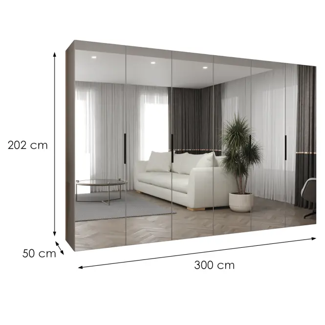 Skriňa Marbella III 300 kašmír/čierna