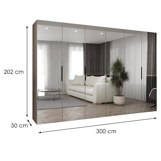 Skriňa Marbella III 300 kašmír/čierna,2