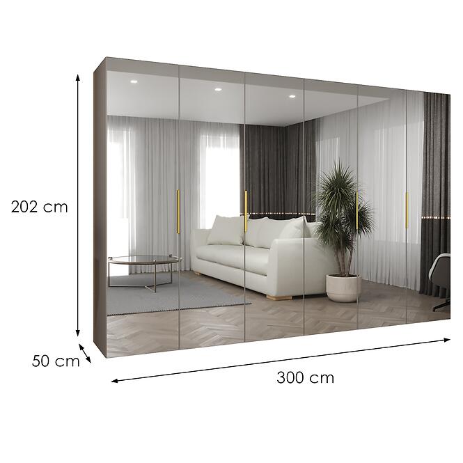 Skriňa Marbella III 300 kašmír/zlatá,2