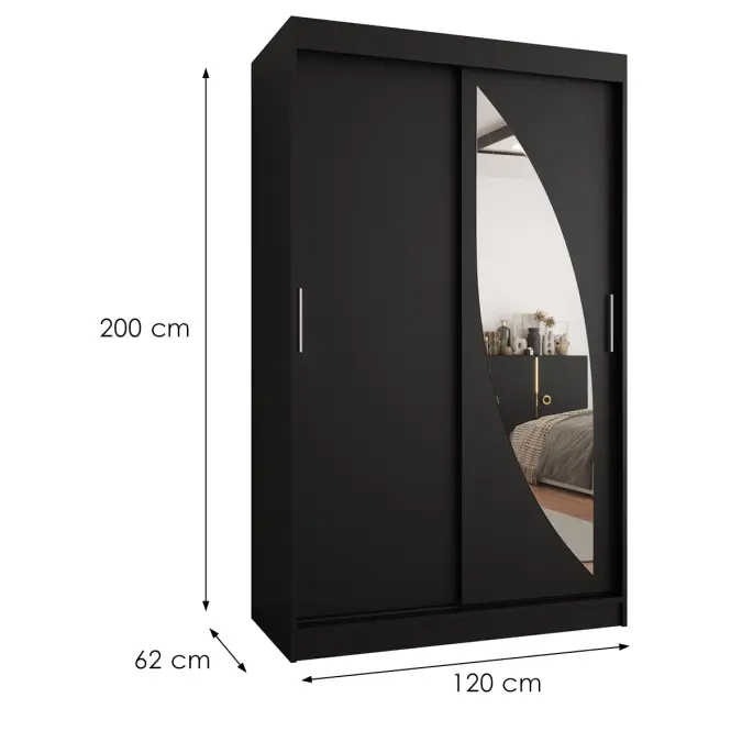 Skriňa Milo 120 čierna,2