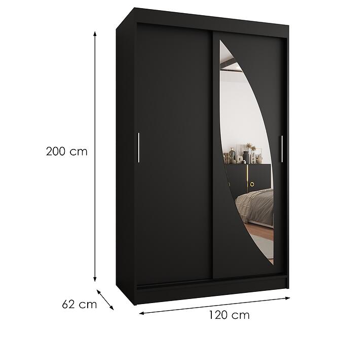 Skriňa Milo 120 čierna,2