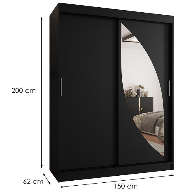 Skriňa Milo 150 čierna,2