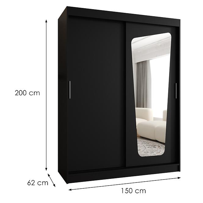 Skriňa Moka 150 čierna,2