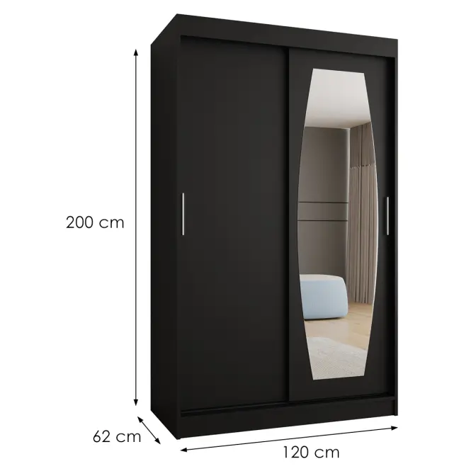 Skriňa Rossa 120 čierna,2