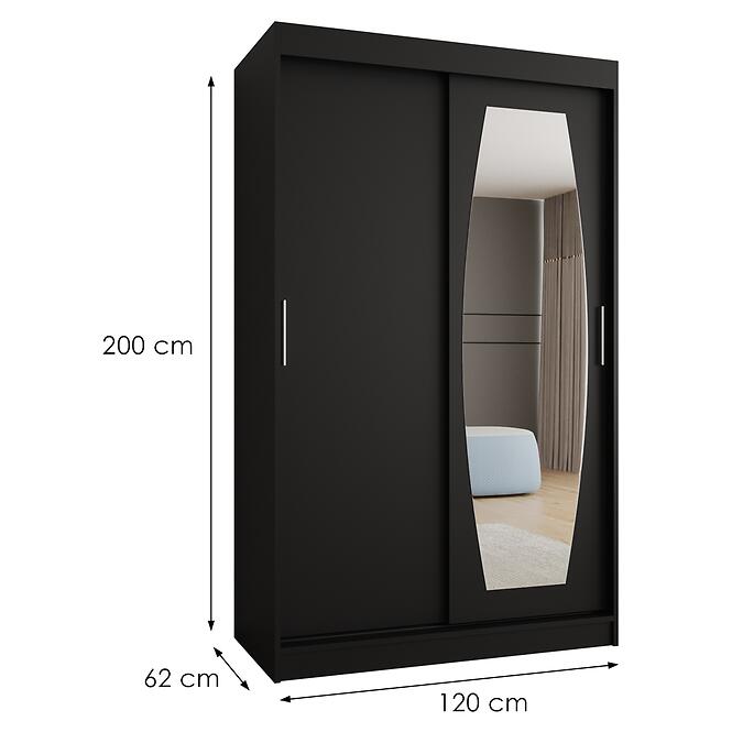 Skriňa Rossa 120 čierna,2