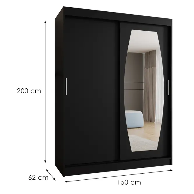 Skriňa Rossa 150 čierna,2