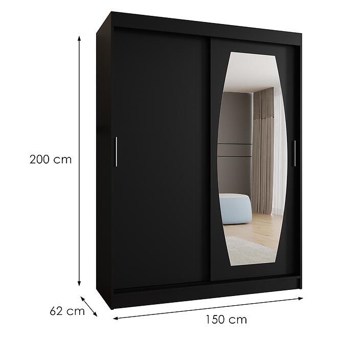 Skriňa Rossa 150 čierna,2