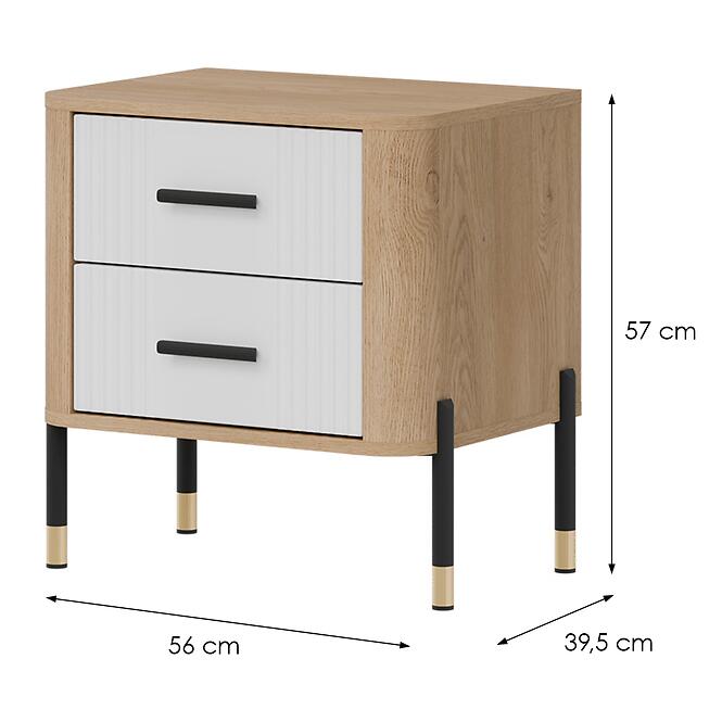 Nočný Stolík Dante Dt21dub Cremona/Biela,7