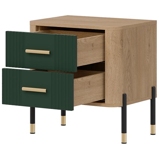 Nočný Stolík Dante Dt21 Dub Cremona / Zelený,2