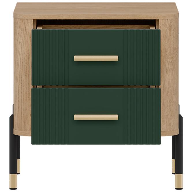 Nočný Stolík Dante Dt21 Dub Cremona / Zelený,4