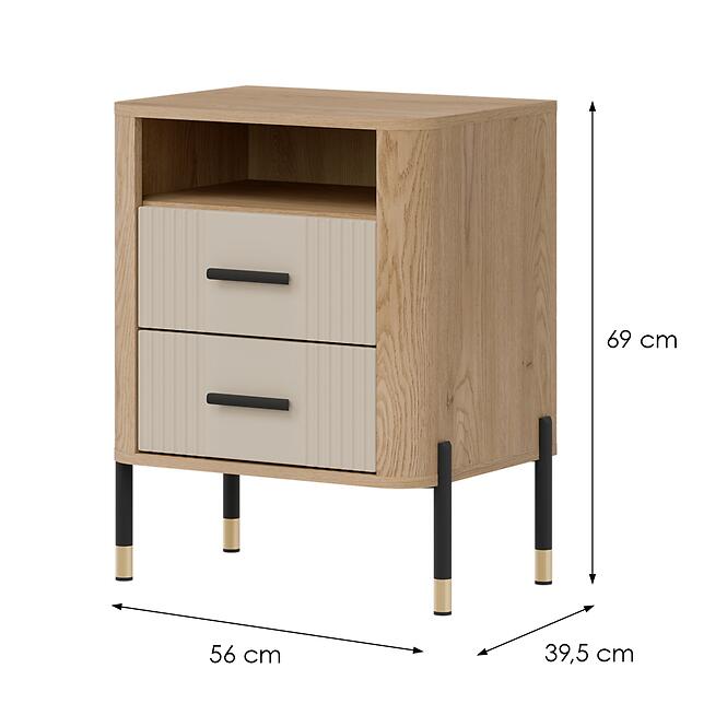 Nočný Stolík Dante Dt22 Dub Cremona / Kašmír