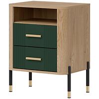 Nočný Stolík Dante Dt22 Dub Cremona / Zelený