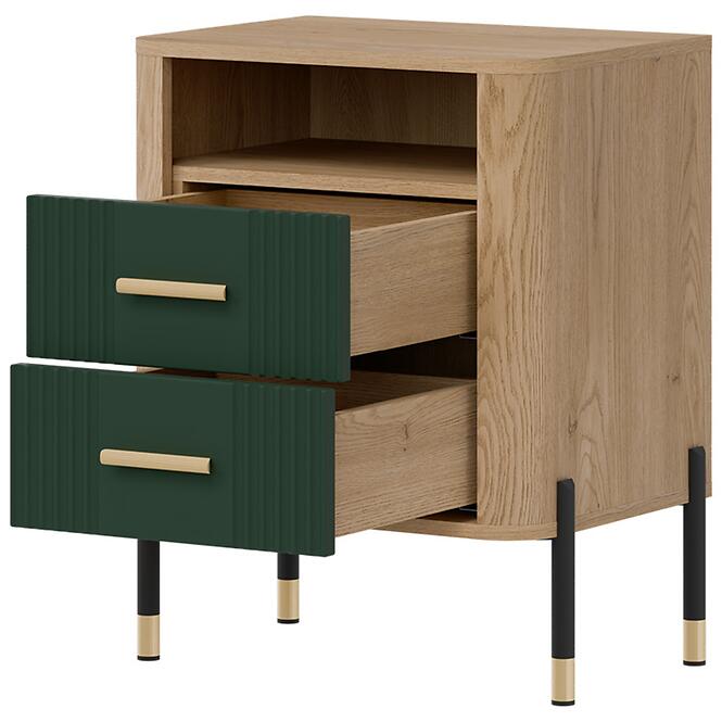 Nočný Stolík Dante Dt22 Dub Cremona / Zelený,2