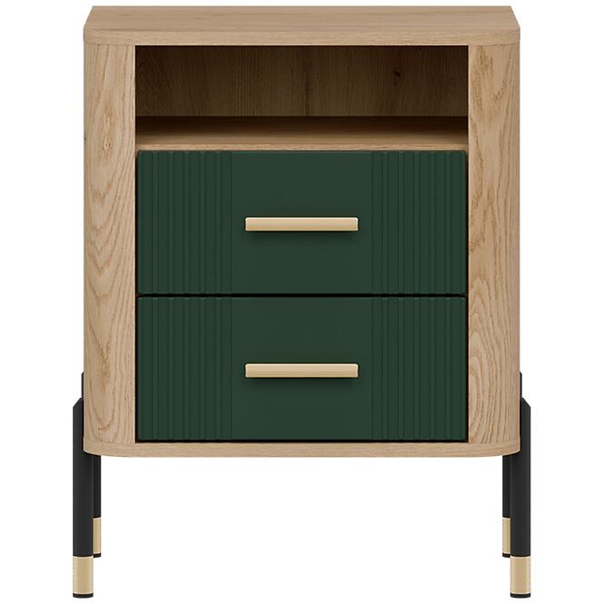 Nočný Stolík Dante Dt22 Dub Cremona / Zelený,3