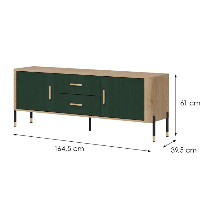 Komoda Dante Rtv Dt01 Dub Cremona/Zelený