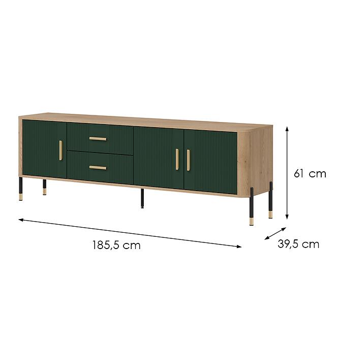 Komoda Dante Rtv Dt02 Dub Cremona/Zelený