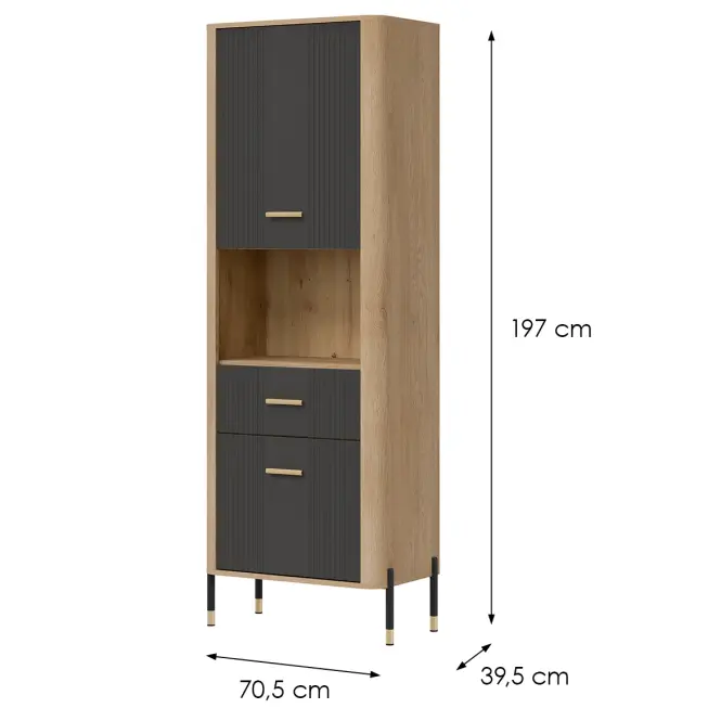 Regál Dante L/P Dt15 Dub Cremona/Antracit