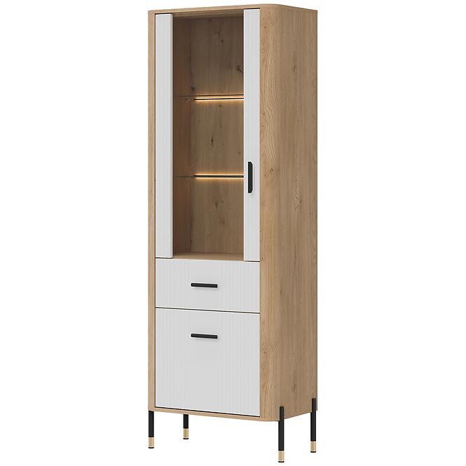 Vitrína L/P Dante Dt13 Dub Cremona/Biely