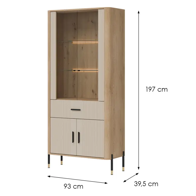 Vitrína Dante Dt14 Dub Cremona/Kašmír