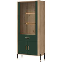 Vitrína Dante Dt14 Dub Cremona/Zelená