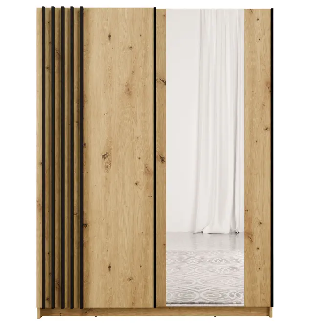 Skriňa Bayadero 10 III artisan/čierna lamely,2