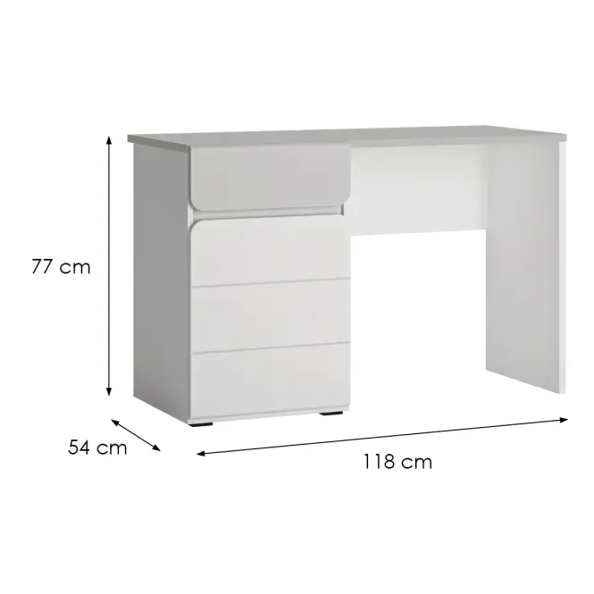 Písací Stôl 1d1s Flexi Flxb01 Alpská Biela ​​/ Alpská Biela ​​Supermat/Billbergia Mdf