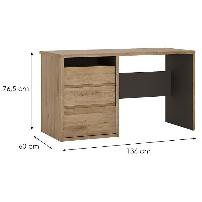 Písací stôl 3s Shetland Typ 80 Dub Shetland/Sivá,2