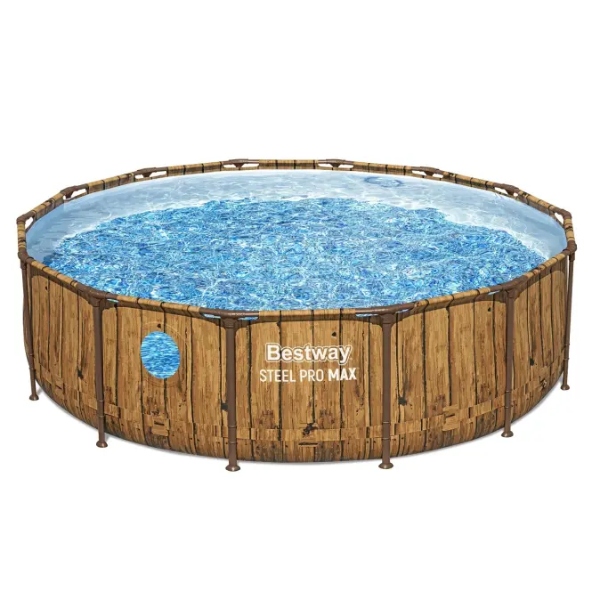 Bazén rámový s filtráciou 4,27 x 1,07 m drevený vzor BESTWAY 561JM