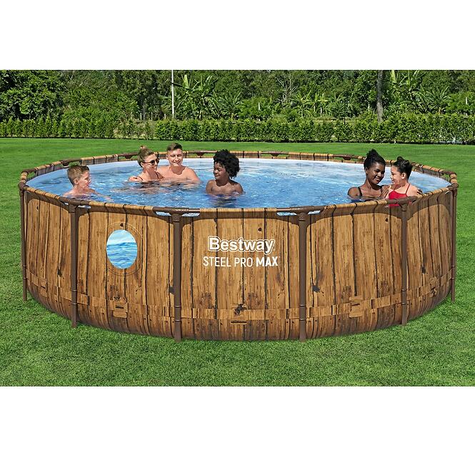 Bazén rámový s filtráciou 4,27 x 1,07 m drevený vzor BESTWAY 561JM,2