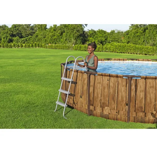 Bazén rámový s filtráciou 4,27 x 1,07 m drevený vzor BESTWAY 561JM,3
