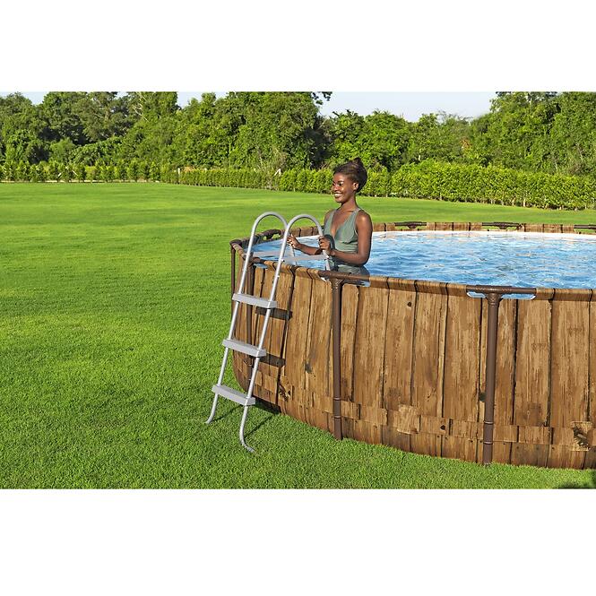 Bazén rámový s filtráciou 4,27 x 1,07 m drevený vzor BESTWAY 561JM,3