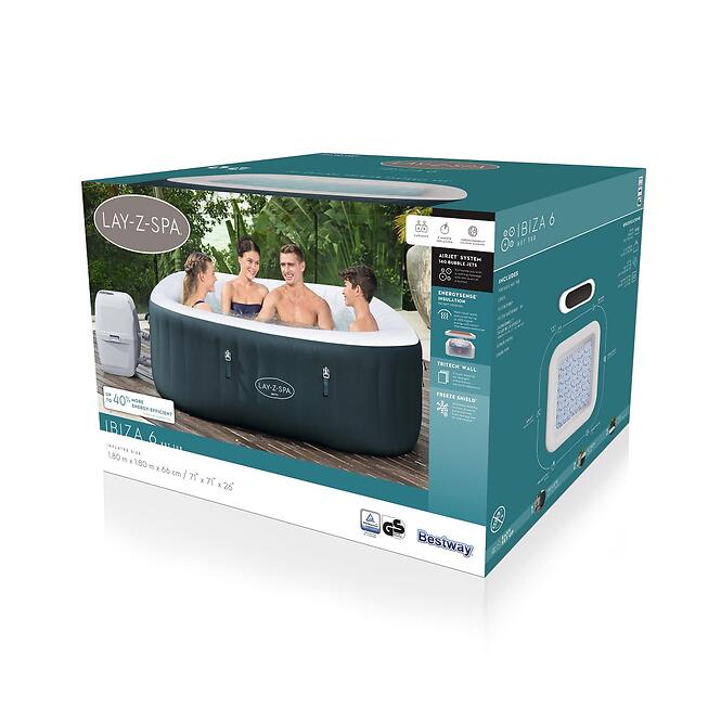 Nafukovacia vírivka Spa IBIZA 1,8 x 1,8 x 0,66 m  AirJet™ BESTWAY 6002U,12