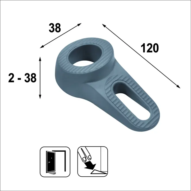 Dverový Klin TPE 120×38 mm Šedá