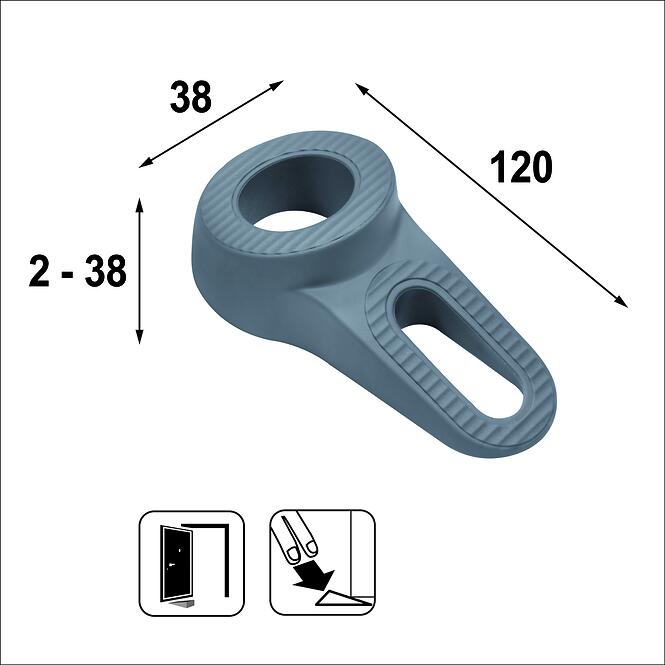 Dverový Klin TPE 120×38 mm Šedá,2