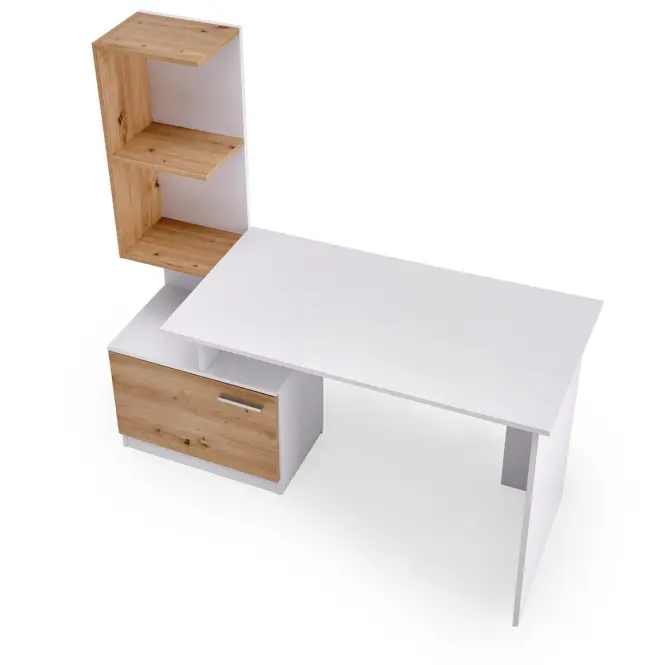 Písací stôl Miso biela/artisan,7