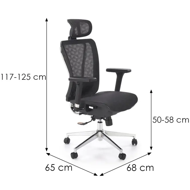 Otočná stolička Vixen čierna,2